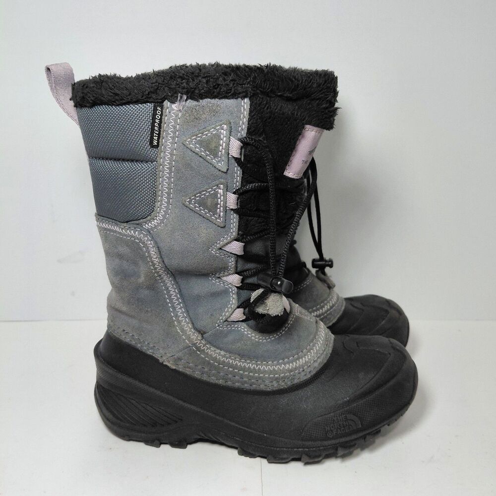 The North Face Shellista Lace IV Snow Boots, Black/Grey, Little Kids 1 M